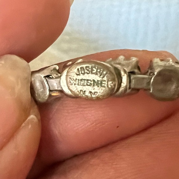 Vintage Joseph Wiesner York Turquoise Rhinestone necklace - Picture 3 of 3